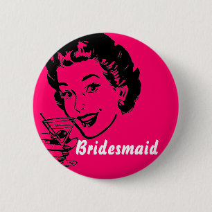 Badge Rond 5 Cm martinitoast, demoiselle d'honneur