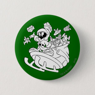 Badge Rond 5 Cm MARVIN LE MARTIAN™ avec jouets