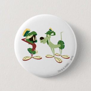 Badge Rond 5 Cm MARVIN LE MARTIAN™ et K-9