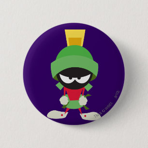 Badge Rond 5 Cm MARVIN LE MARTIEN ™ Prêt à attaquer