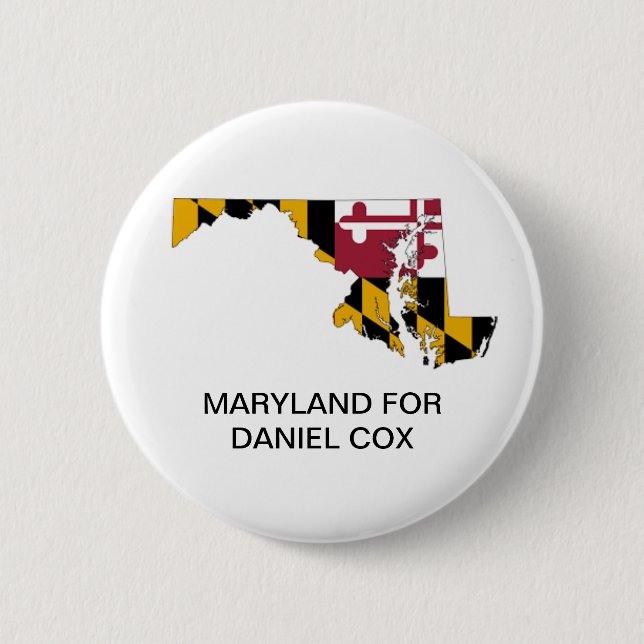 Badge Rond 5 Cm MARYLAND pour DANIEL COX GOVERNOR Button (Devant)