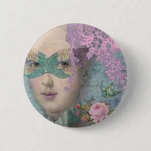 Badge Rond 5 Cm Mascarade de Français
