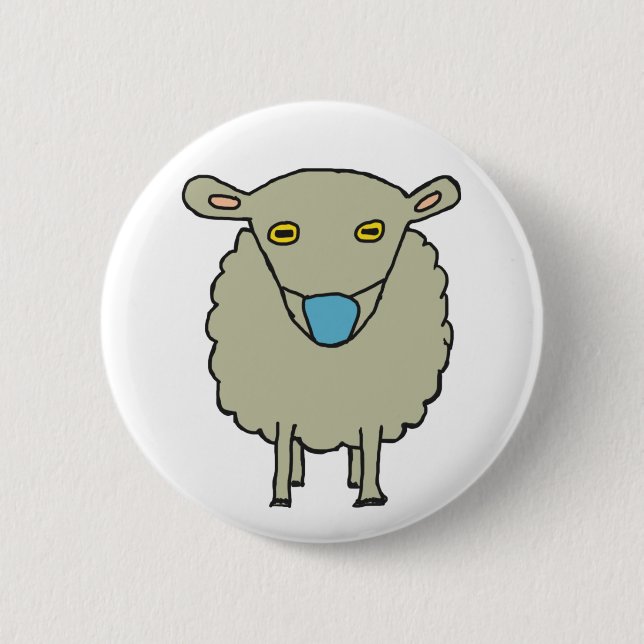 Badge Rond 5 Cm Masque anti-Masque - Mouton portant (Devant)