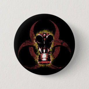 Badge Rond 5 Cm Masque de gaz de Biohazard personnalisable