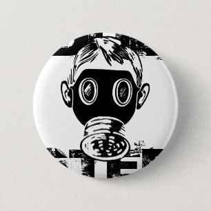 Badge Rond 5 Cm Masque de gaz de Dubstep