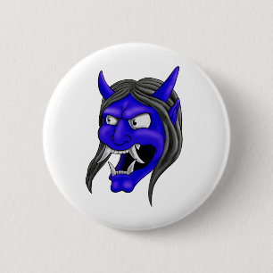Badge Rond 5 Cm Masque de Hannya de Japonais
