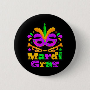 Badge Rond 5 Cm Masque de perles de Mardi Gras Carnaval de parade