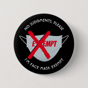 BADGE ROND 5 CM MASQUE DE VISAGE EXONÉRÉE