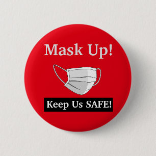 Badge Rond 5 Cm Masquez-vous ! Gardez-nous en sécurité