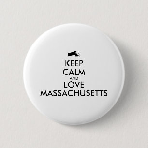 Badge Rond 5 Cm MASSACHUSETTS DE CALME ET D'AMOUR personnalisables