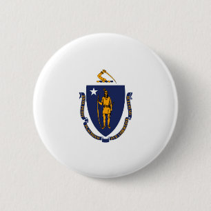 Badge Rond 5 Cm Massachusetts State Flag Design