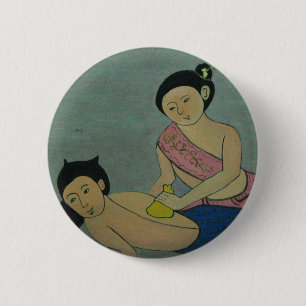 Badge Rond 5 Cm Massage traditionnel thaïlandais
