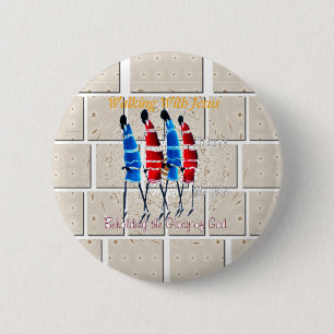 Badge Rond 5 Cm Massai Morans art chrétien Imprimer