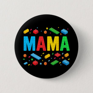 Badge Rond 5 Cm Master Builder Blocs de briques Blocs drôle Mère