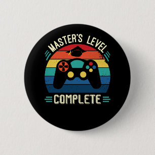 Badge Rond 5 Cm Master's Level Complete, Graduation GIft, Masters