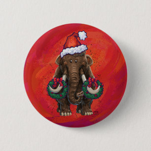 Badge Rond 5 Cm Mastodon des Fêtes Mignon 