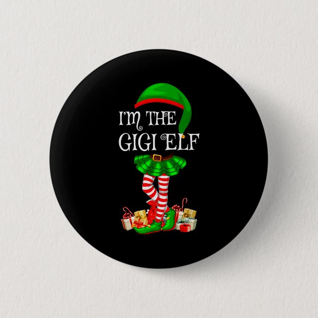 Badge Rond 5 Cm Matching Family Group I'm The Gigi Elf Christmas  (Devant)