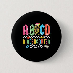 Badge Rond 5 Cm Maternelle Abcd Rocks Crayon Foudre Enseignants 