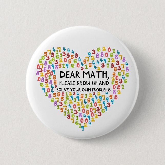 Badge Rond 5 Cm Math drôle (Devant)