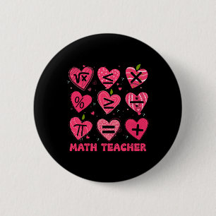 Badge Rond 5 Cm Math Saint-Valentin Professeur Math Symboles Arith