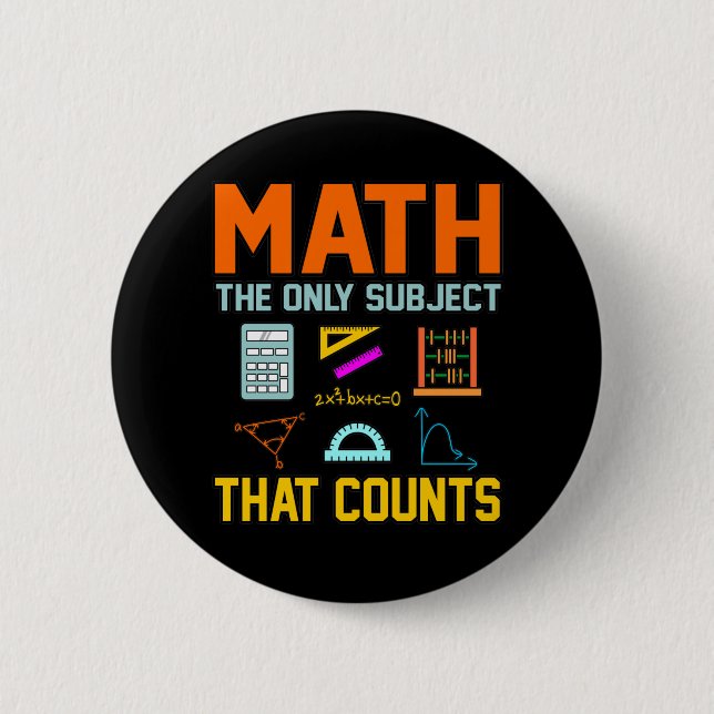 Badge Rond 5 Cm Math Sujet Counts Mathématique Math Enseignant (Devant)