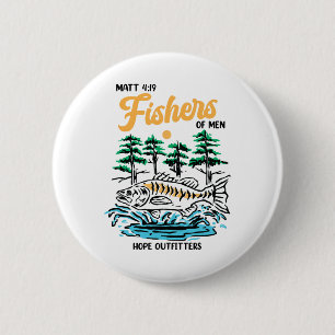Badge Rond 5 Cm Matt 419 Pêcheurs d'hommes Pêche chrétienne Father