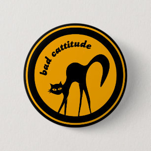 Badge Rond 5 Cm Mauvais bouton de Cattitude
