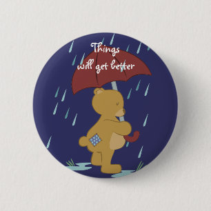 Badge Rond 5 Cm Mauvais bouton de nounours de jour