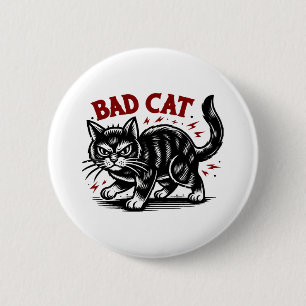 Badge Rond 5 Cm Mauvais Chat