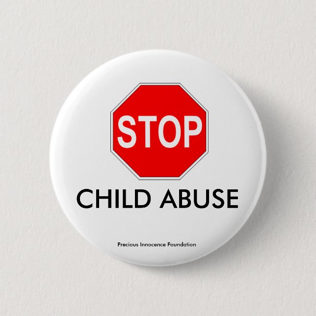 BADGE ROND 5 CM MAUVAIS TRAITEMENT À ENFANT (Devant)