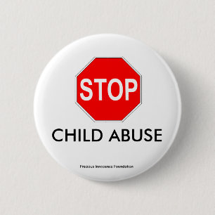 BADGE ROND 5 CM MAUVAIS TRAITEMENT À ENFANT