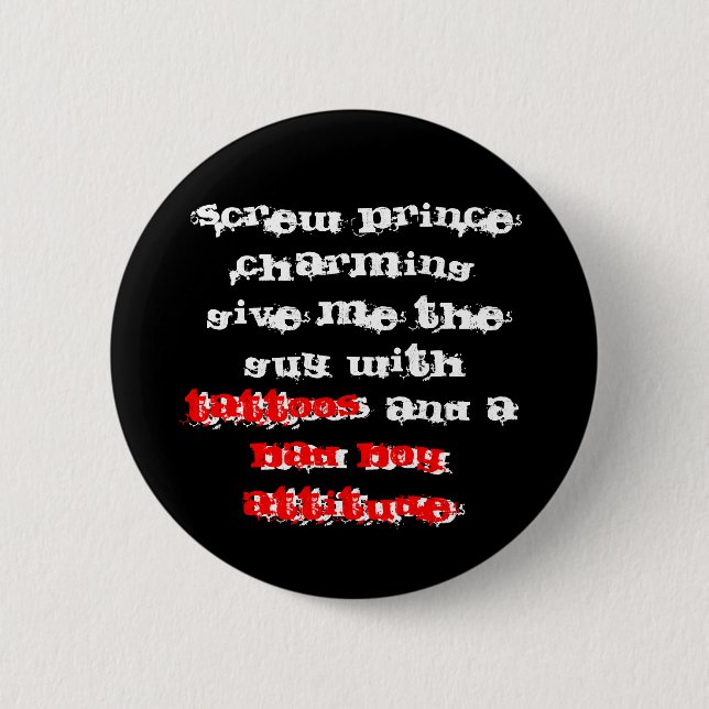 Badge Rond 5 Cm Mauvaise attitude de garçon (Devant)