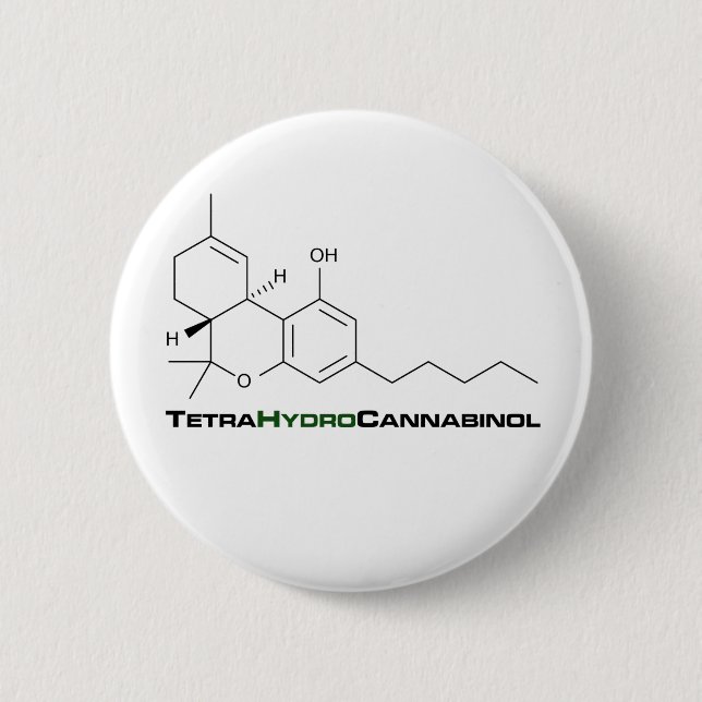 Badge Rond 5 Cm Mauvaise herbe de THC (Devant)