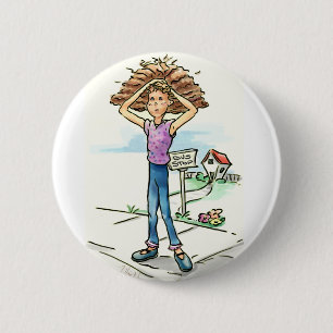 Badge Rond 5 Cm Mauvaise Journée pour les Cheveux