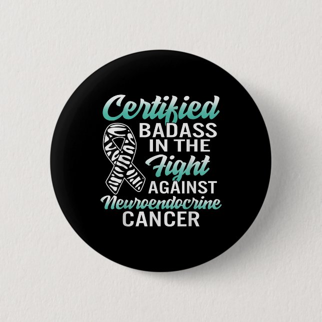 Badge Rond 5 Cm Mauvaise Neuroendocrine Cancer Sensibilisation Net (Devant)