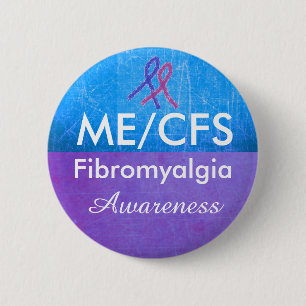 Badge Rond 5 Cm ME/CFS et bouton de conscience de fibromyalgie