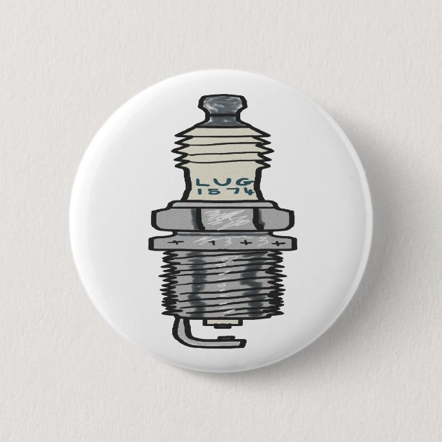 Badge Rond 5 Cm Mécanique du bouchon d'étincelle (Devant)