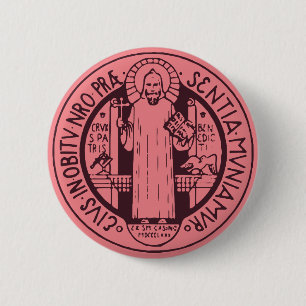 Badge Rond 5 Cm Médaille de Saint Benoît