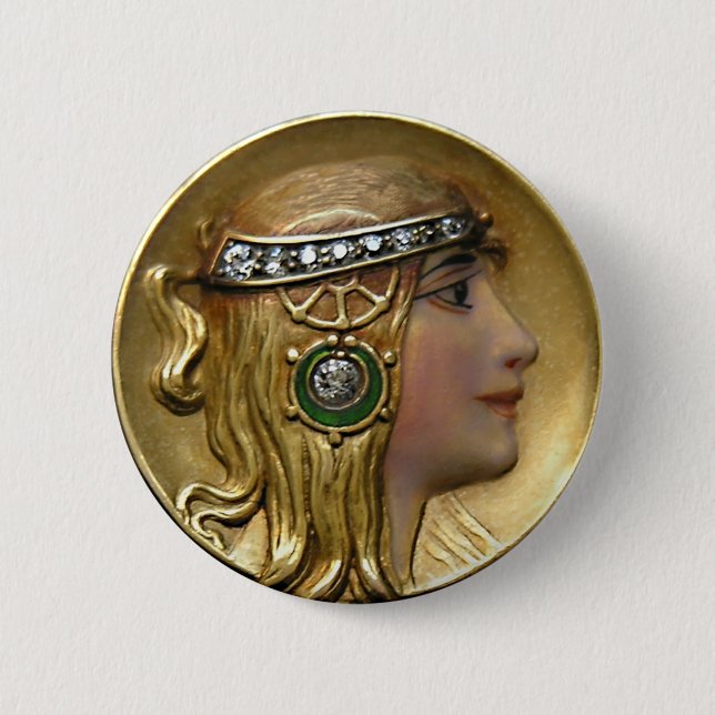 Badge Rond 5 Cm Médaillon Art Nouveau (Devant)