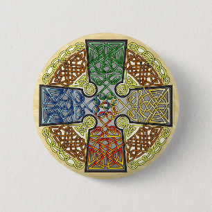 Badge Rond 5 Cm Médaillon élémentaire de croix celtique
