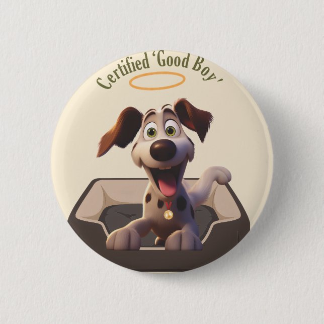 Badge Rond 5 Cm Medal winning 'Good Boy' (Devant)