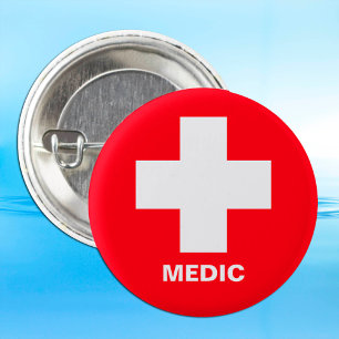 Badge Rond 5 Cm Médecine et premiers soins, Ambulance, Docteur