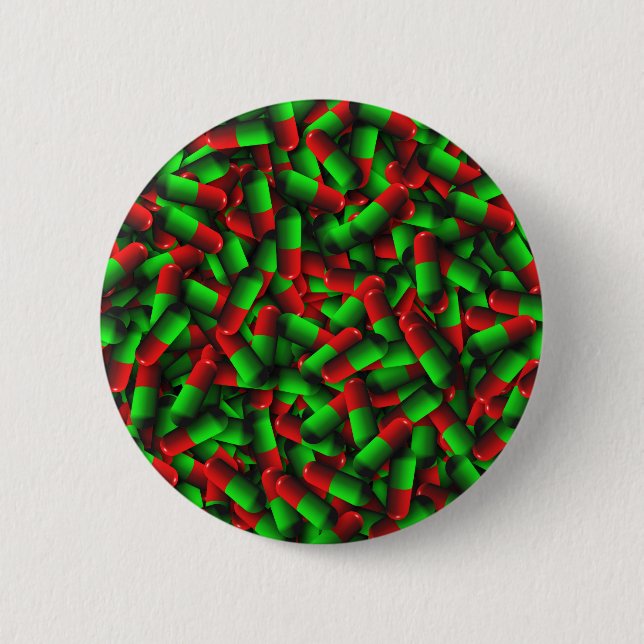 Badge Rond 5 Cm médicaments pour pilules rouges (Devant)