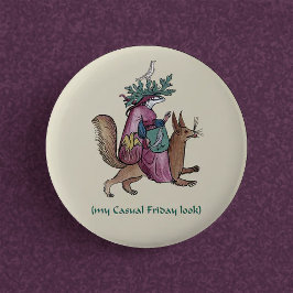 Badge Rond 5 Cm Médiéval "Vendredi Décontracté"