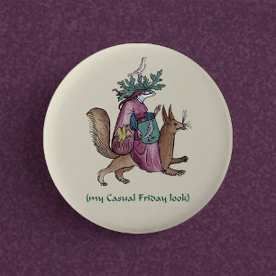 Badge Rond 5 Cm Médiéval "Vendredi Décontracté"