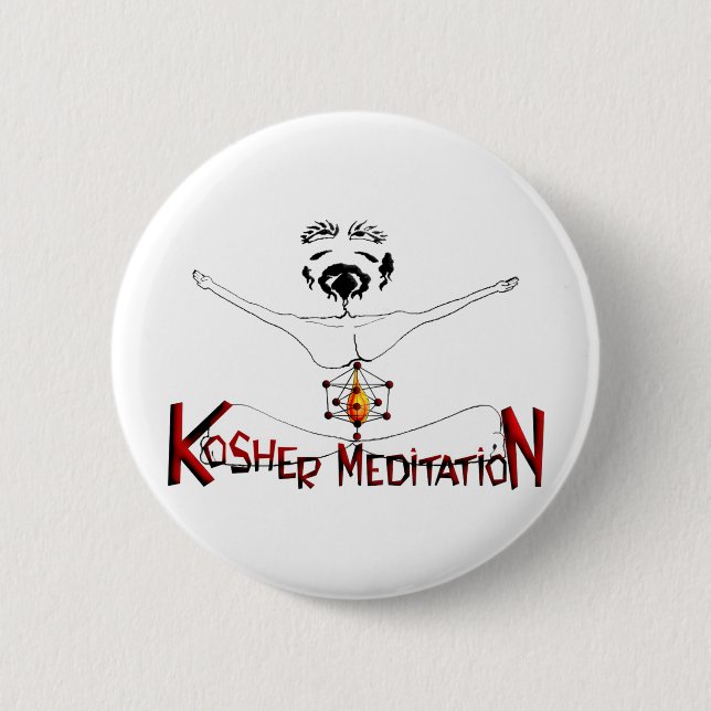 Badge Rond 5 Cm Méditation cachère (Devant)