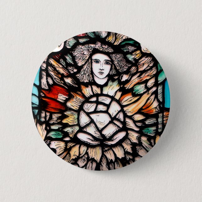 Badge Rond 5 Cm Méditation en couleurs (Devant)