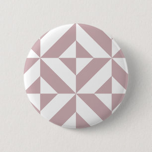 Badge Rond 5 Cm Medium Mauve Geometric Deco Cube Pattern
