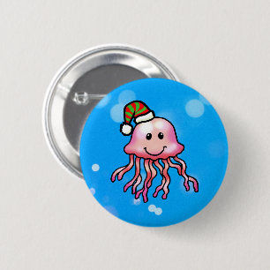 Badge Rond 5 Cm Méduse de dessin animé festive mignonne