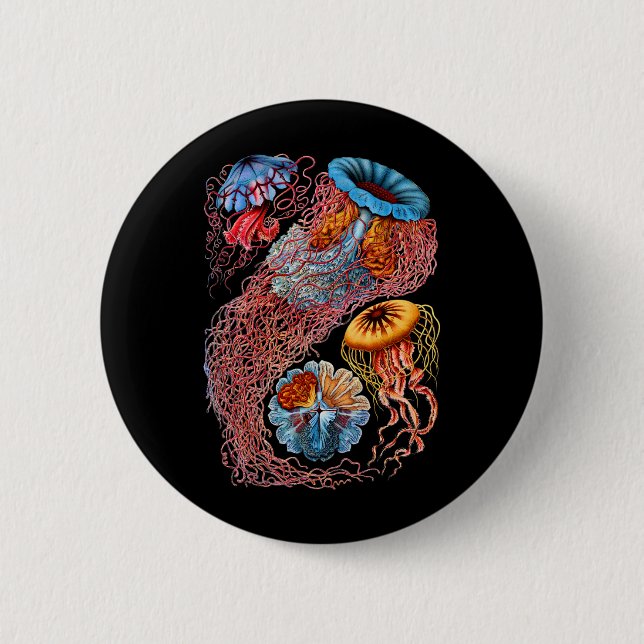 Badge Rond 5 Cm Méduses (Devant)